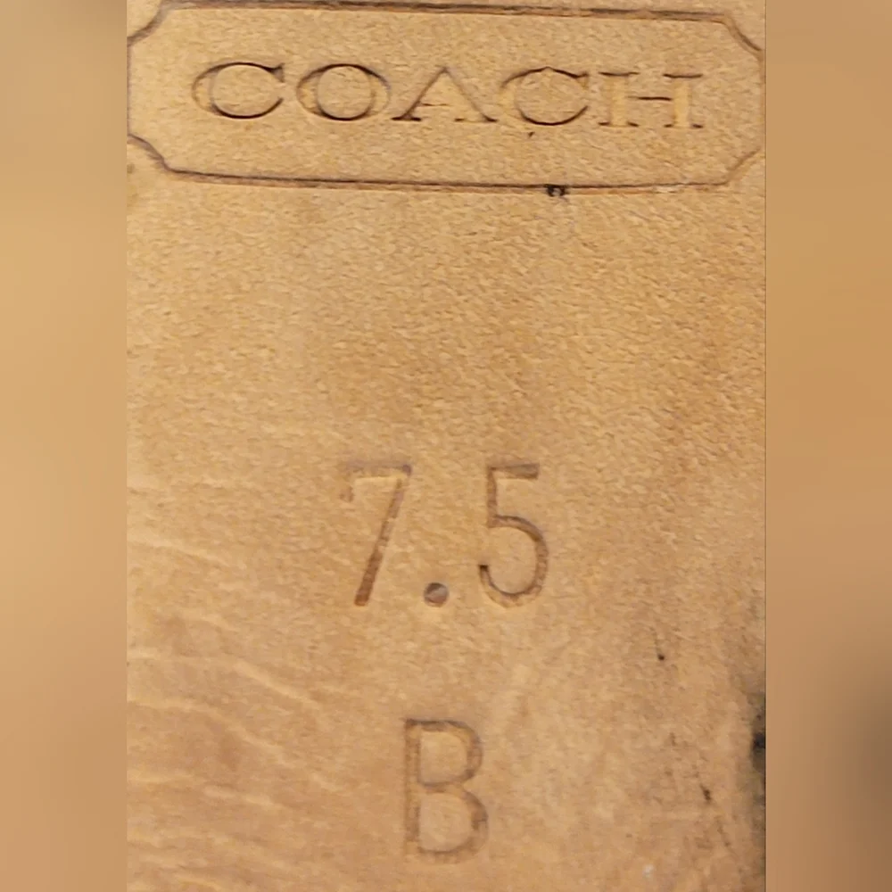 Coach Janet Signature Tan Light Khaki Sand Wedge Sandals A8186 Size 7.5 Women's - Picture 8 of 8